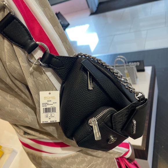 Michael Kors Maisie 2 In 1 Small Leather Waist pack Fanny pack Bag (Black) MK - Picture 6 of 16